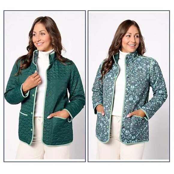 Lands' End Primaloft Reversible Quilted Barn Jacket NWT Womens 2X - Picture 2 of 14